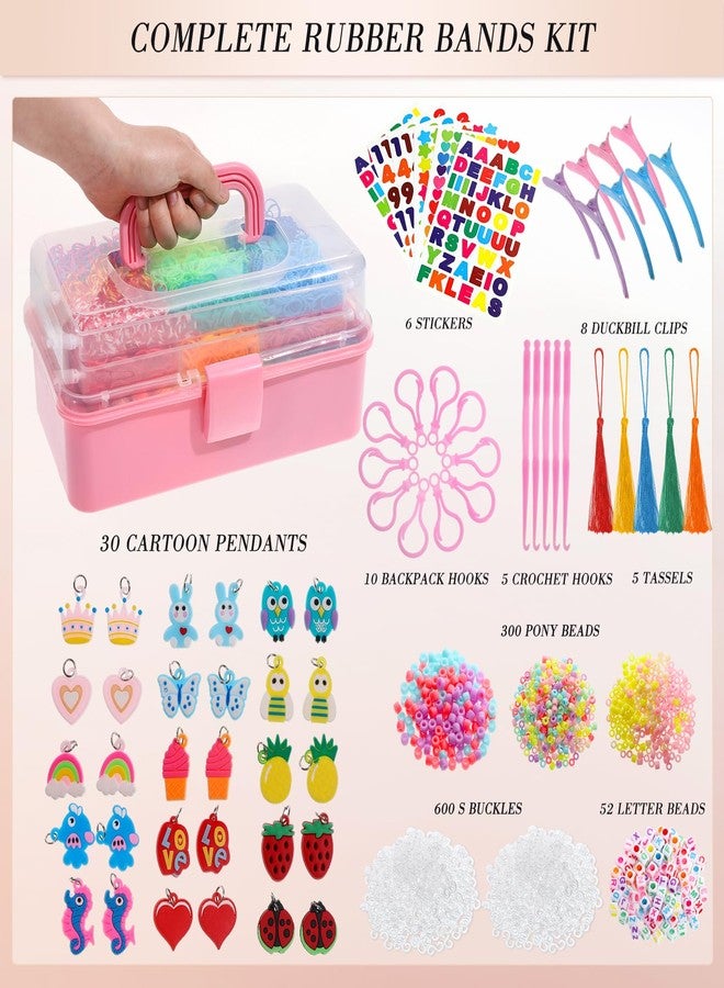 obeoby 17500+ Rubber Band Bracelet Kit with 3 Layer Transparent Container, Bracelet Kit Making Refill Kit Valentines Day Gifts for Daughter - Image 2